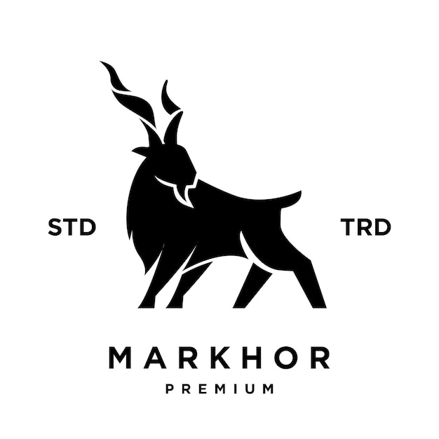 Vector markhor head animal logo design inspiration