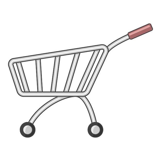 Markt winkelwagentje pictogram cartoon illustratie van markt winkelwagentje vector pictogram voor webdesign