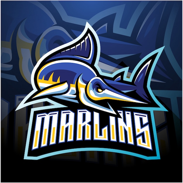 Marlin esport mascotte logo