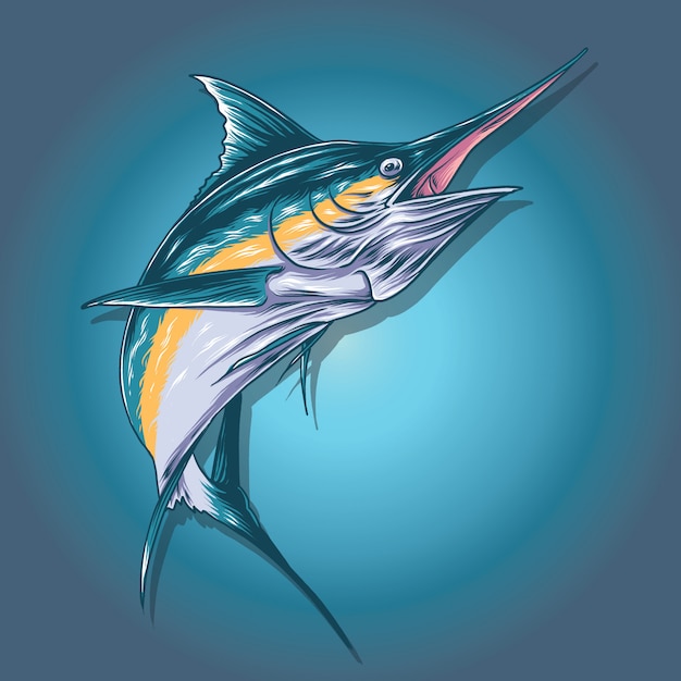 Premium Vector | Marlin Fish illustration