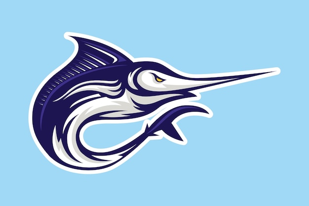 Marlin fish logo design for spot team