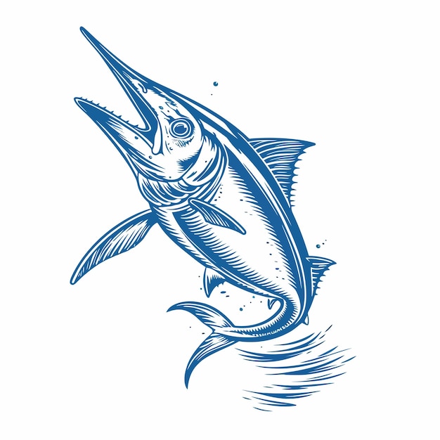 Vector marlin fish logo