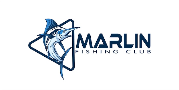 Vector marlin fishing logo vector illustration jumping out of the water suitable tournament fishing shop