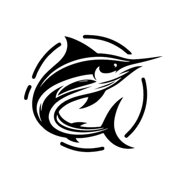 マリン釣りロゴのベクトルイラスト マリンベクトルロゴ