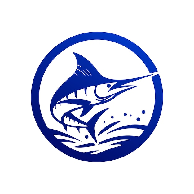 マリン釣りロゴのベクトルイラスト マリンベクトルロゴ
