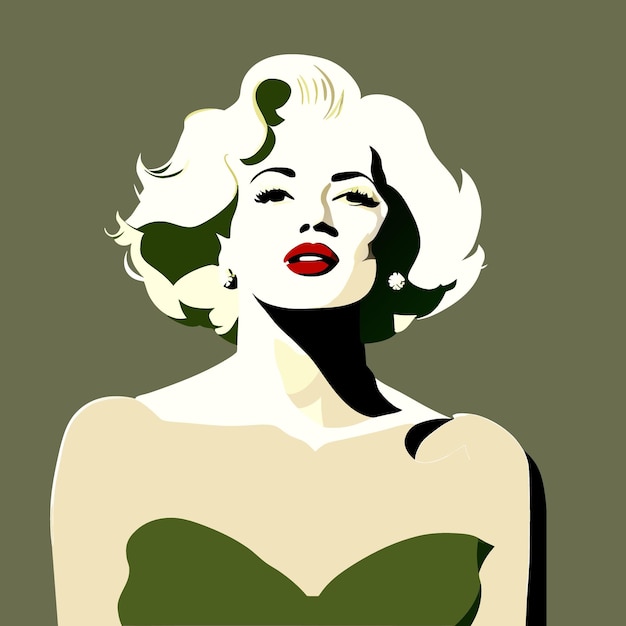 Vector marliyn monroe vector illustration flat