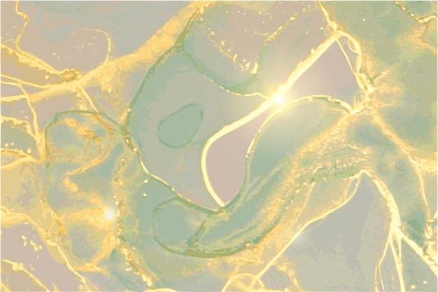 Marmereffect groen, grijs, gouden steentextuur. oosterse techniek met alcoholinkt