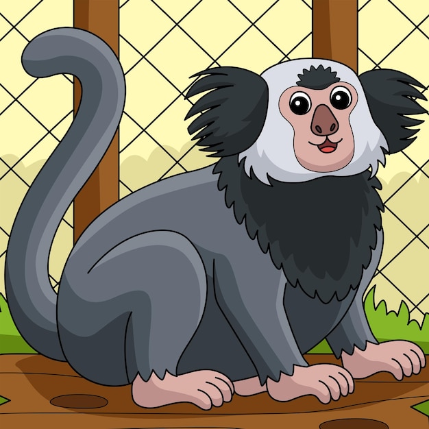 Marmoset dier gekleurde cartoon afbeelding