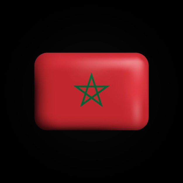 Marocco flag 3d icon national flag of marocco