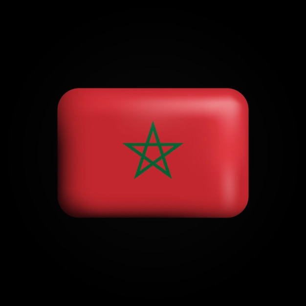 Вектор Флаг марокко 3d icon национальный флаг марокко