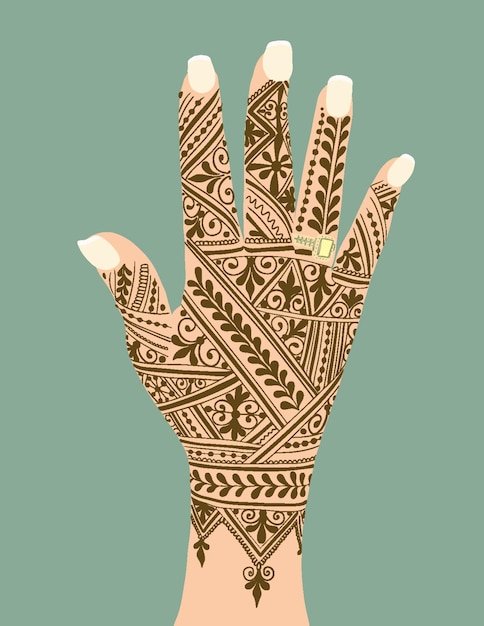 Vector marokkaanse fassi brown henna