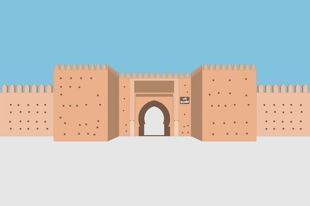 Marokkaanse traditionele deur Marokkaanse Kasbah Bab Gherbi Oujda