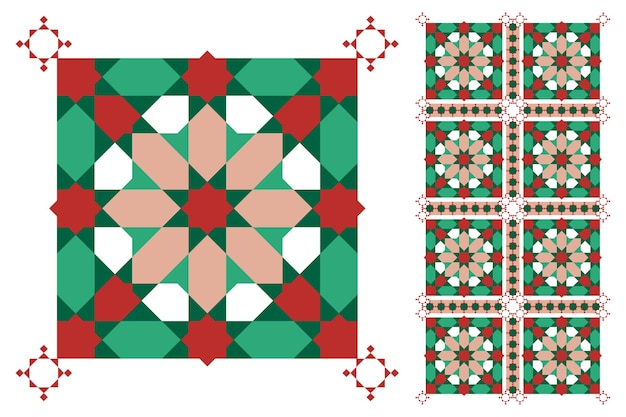 Marokko patroon Vectoren Islamitisch patroon Geometrische mandala vintage tegels patronen antiek naadloos