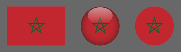 Vector marokko vlag set collectie vector