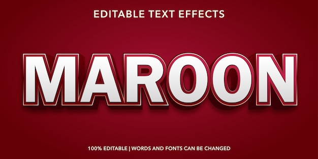 Maroon editable text effect