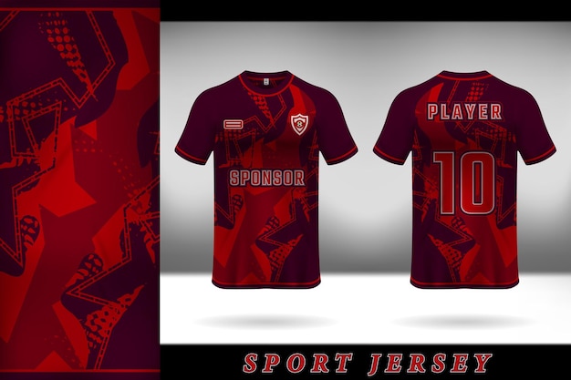 Maroon jersey template design for sports uniforms