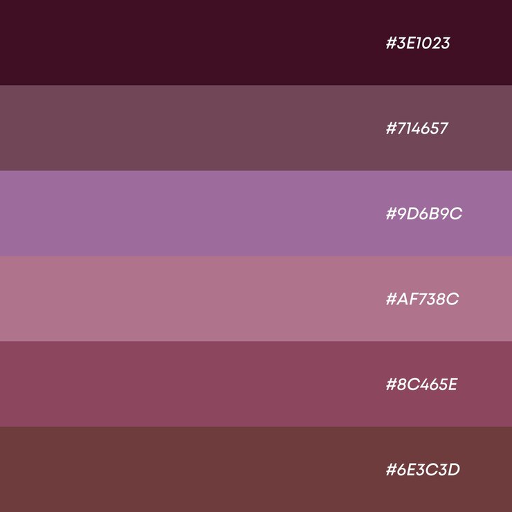 Vector maroon  purple color palette