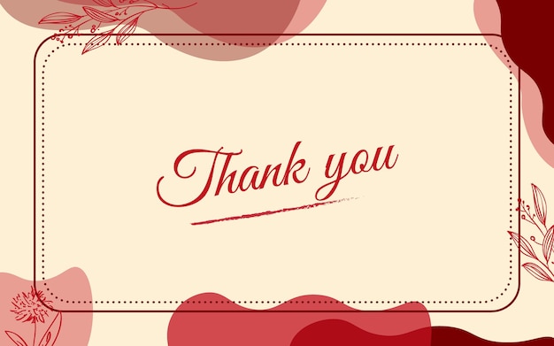 Maroon thankyou card label template on aesthetic background