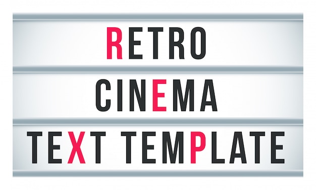 Vector marquee sign lightbox signage.  retro cinema or theater signboard billboard