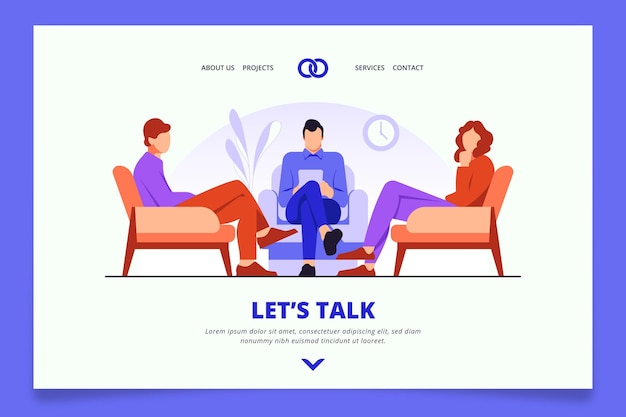 Vector marriage counseling homepage style