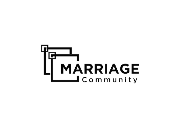 marriage logo design wedding frame border template