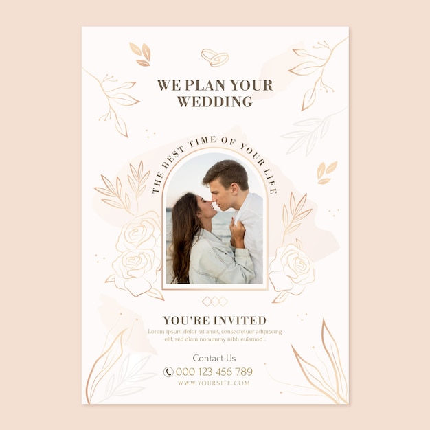 marriage and wedding vertical poster template
