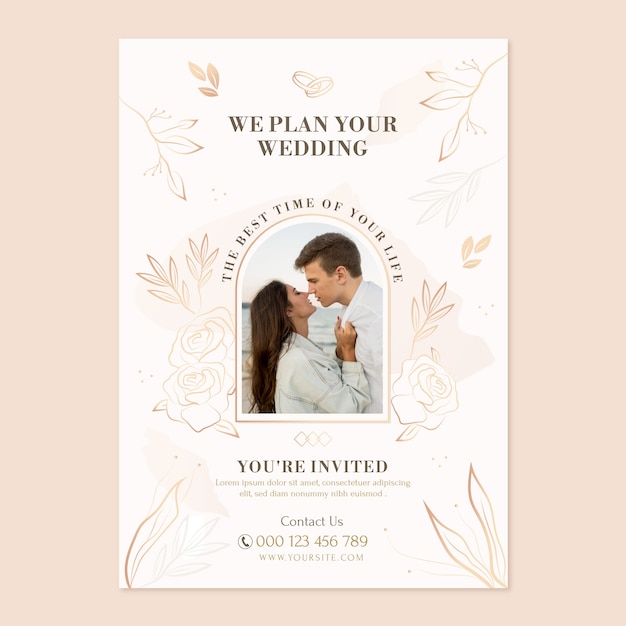 Marriage and wedding vertical poster template