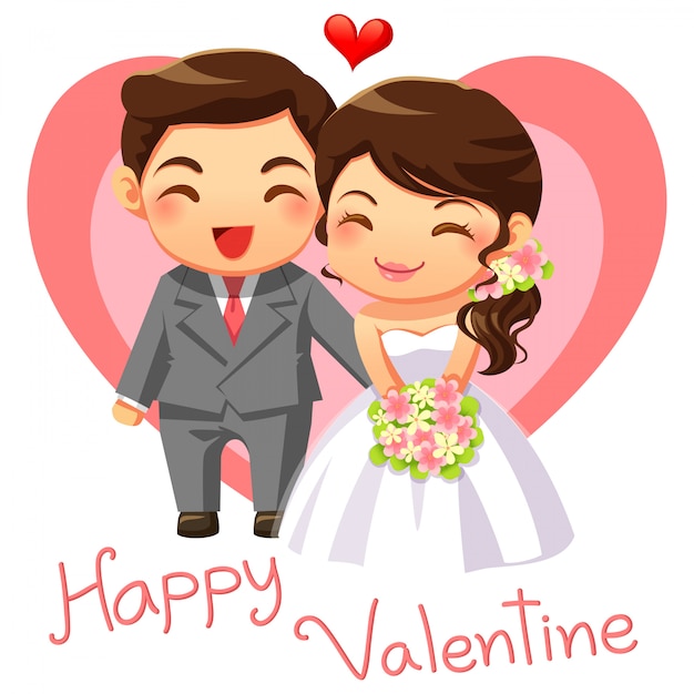 Married couple character cartoon vector