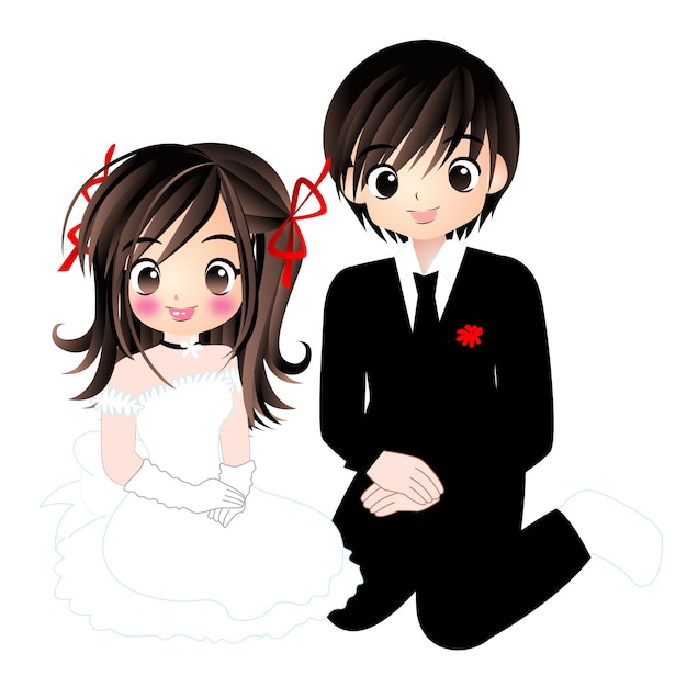 married couple husband and wife happiness couple cartoon character drawing manga anime