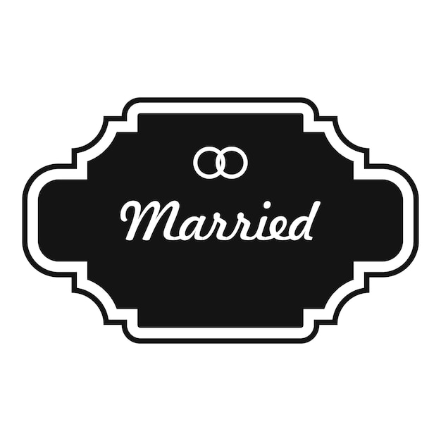 Vector married label icon simple illustration of married label vector icon for web