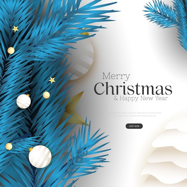 Marry christmas banner background e happy new year 2023 template