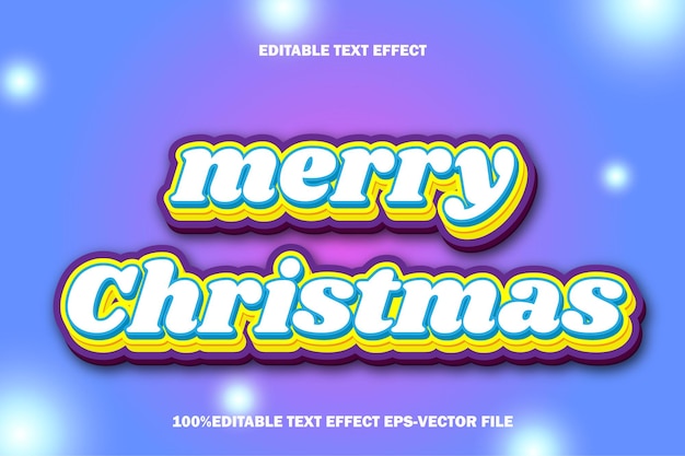 Vector marry christmas editable text effect 3d emboss gradient style