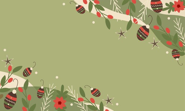 Marry christmas and happy new year background. hand drawn flower christmas background.