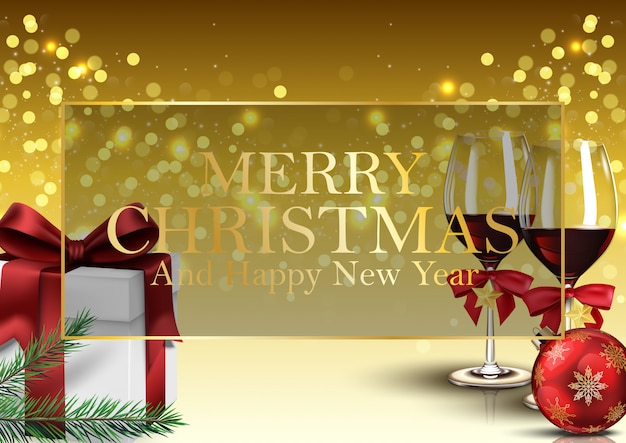 Marry Christmas and Happy New Year background