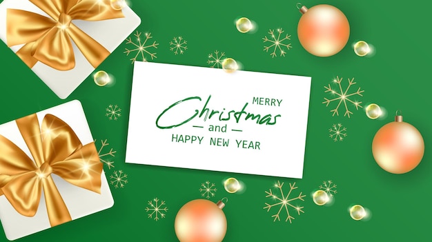 Marry Christmas and Happy New Year card Christmas banner