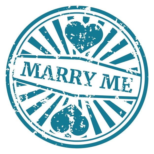 Marry me postal stamp Textured mail engagement label