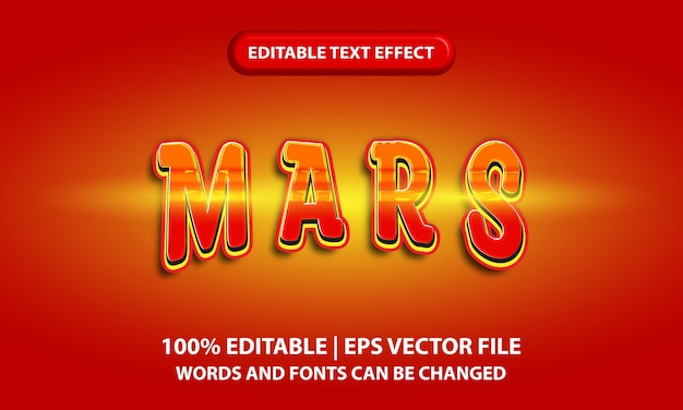 Mars bewerkbare 3D-teksteffectstijl