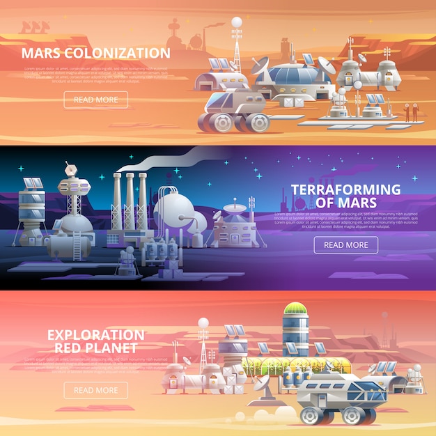 Mars colonization banners