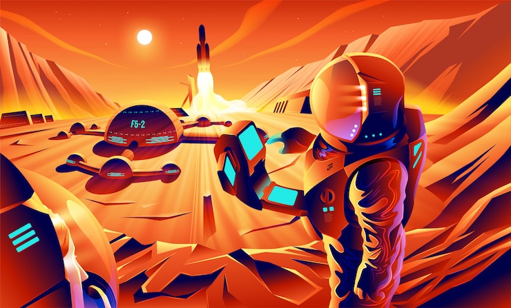 Vector mars colonization
