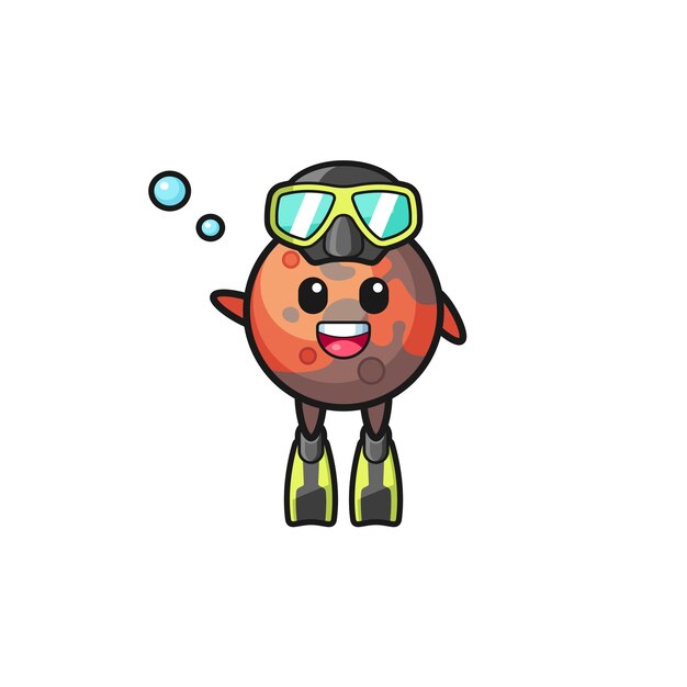 Il personaggio dei cartoni animati mars diver, design carino