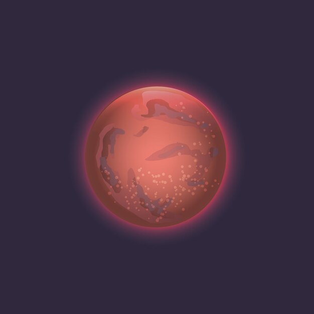Mars planeet in deep space-pictogram