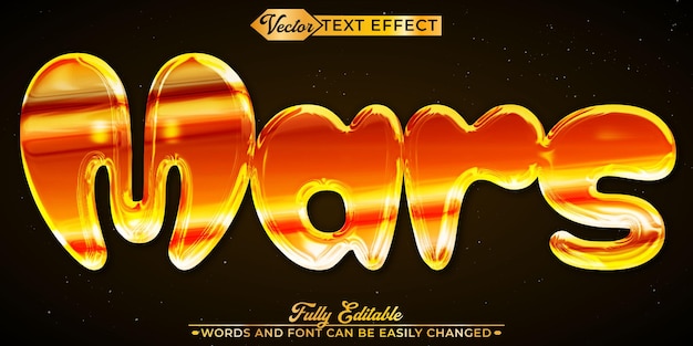 Mars Planet Alien Space Cosmic Red Volledig bewerkbare tekst-effect sjabloon