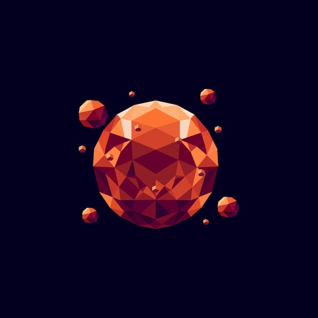 Vector mars planet geometric logo