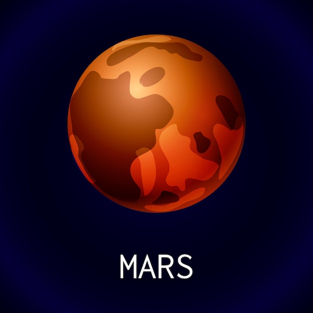 Vector mars planet icon cartoon of mars planet vector icon for web design