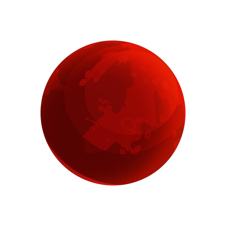 वेक्टर mars red planet, collection of cartoon planets of solar system, astronomy, science concept