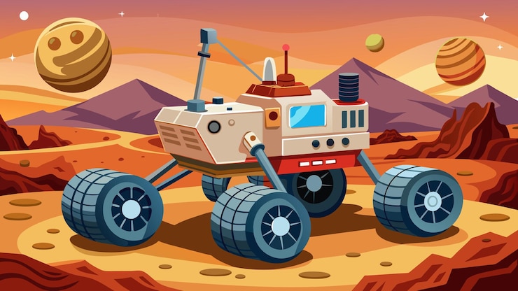 Vector mars rover vector graphics illustration eps source file format lossless scaling icon design
