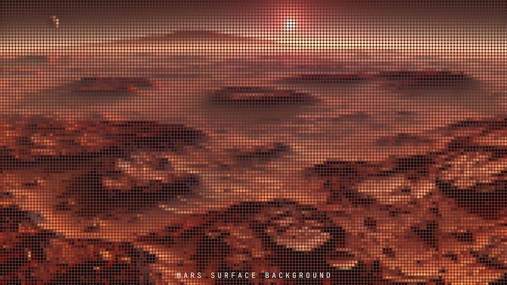 Vector mars surface background banner astronomy background