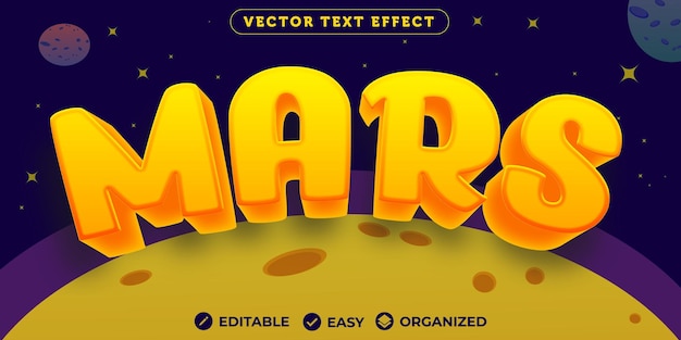 Mars text effectполностью редактируемый текстовый эффект шрифта