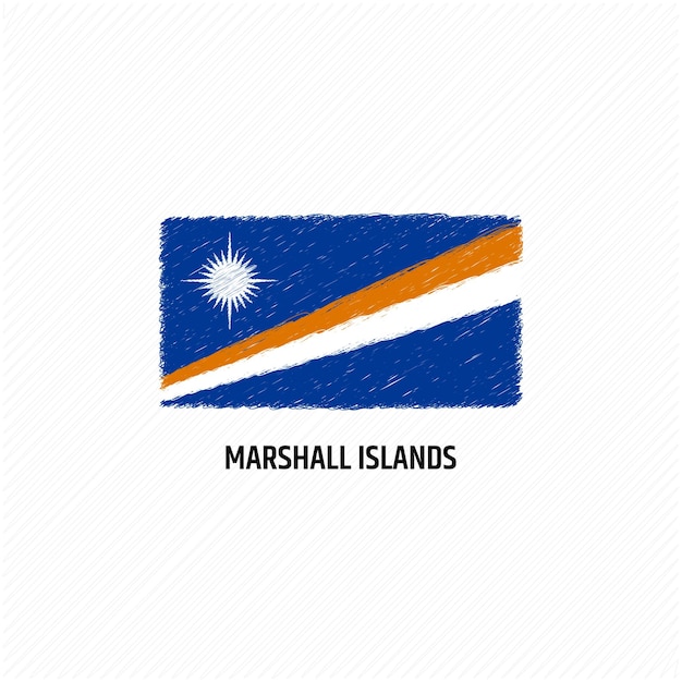 Marshalleilanden vlag sjabloon platte vectorillustratie