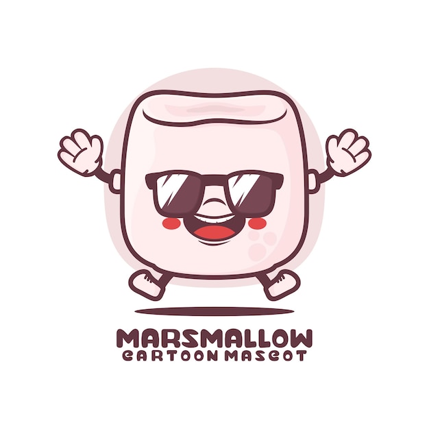 Illustrazione di vettore dell'alimento della mascotte del fumetto di marshmallow